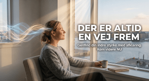 En kvinde sidder roligt i en stol ved et vindue med lukkede øjne og oplever mental afklaring efter en test for psykisk vold i parforholdet.